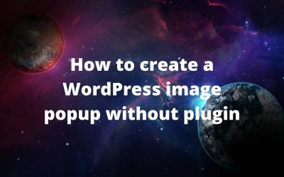 How to create a WordPress image popup without plugin