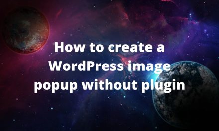 How to create a WordPress image popup without plugin